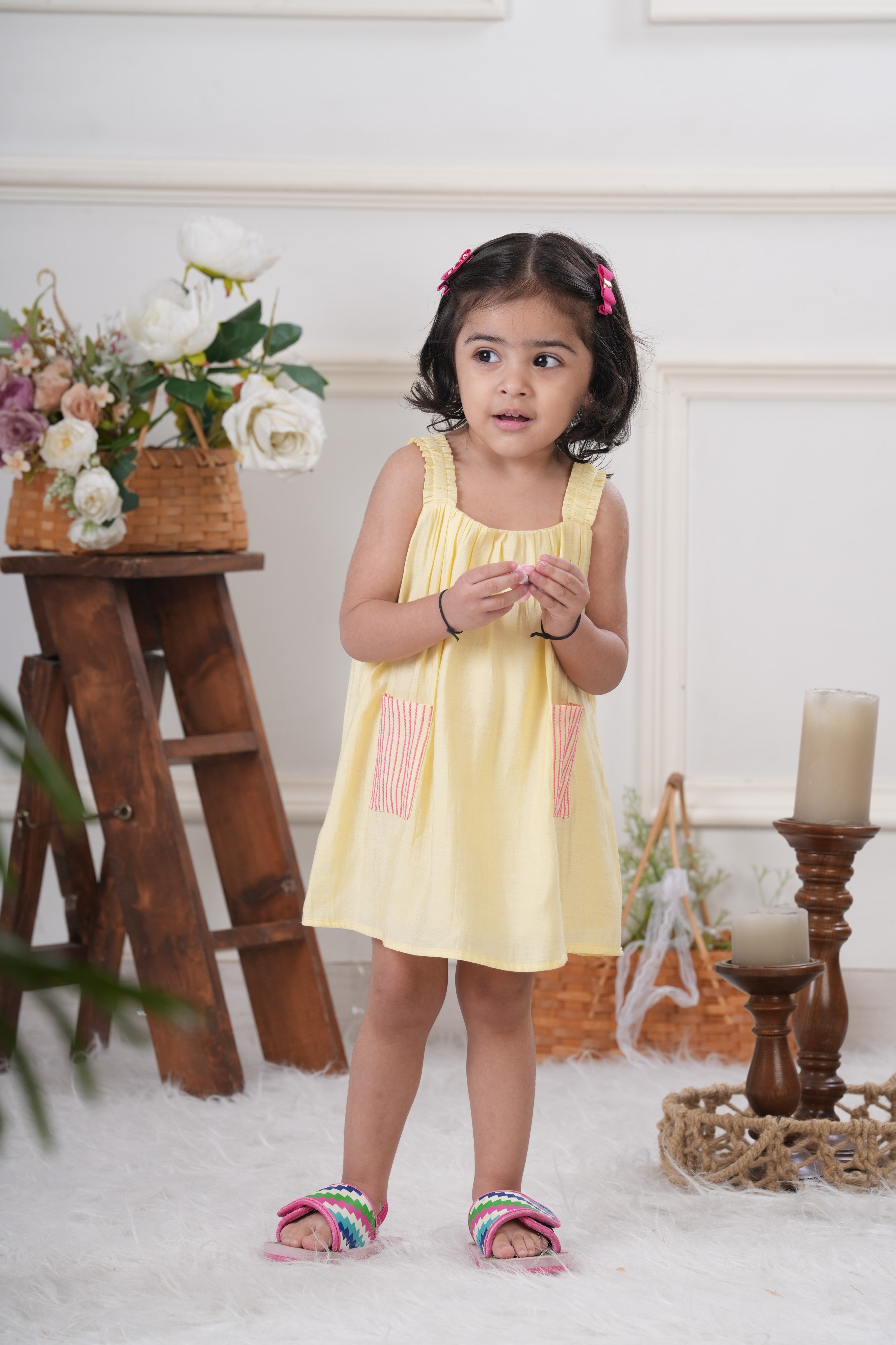 Yellow Patch Pocket Dress