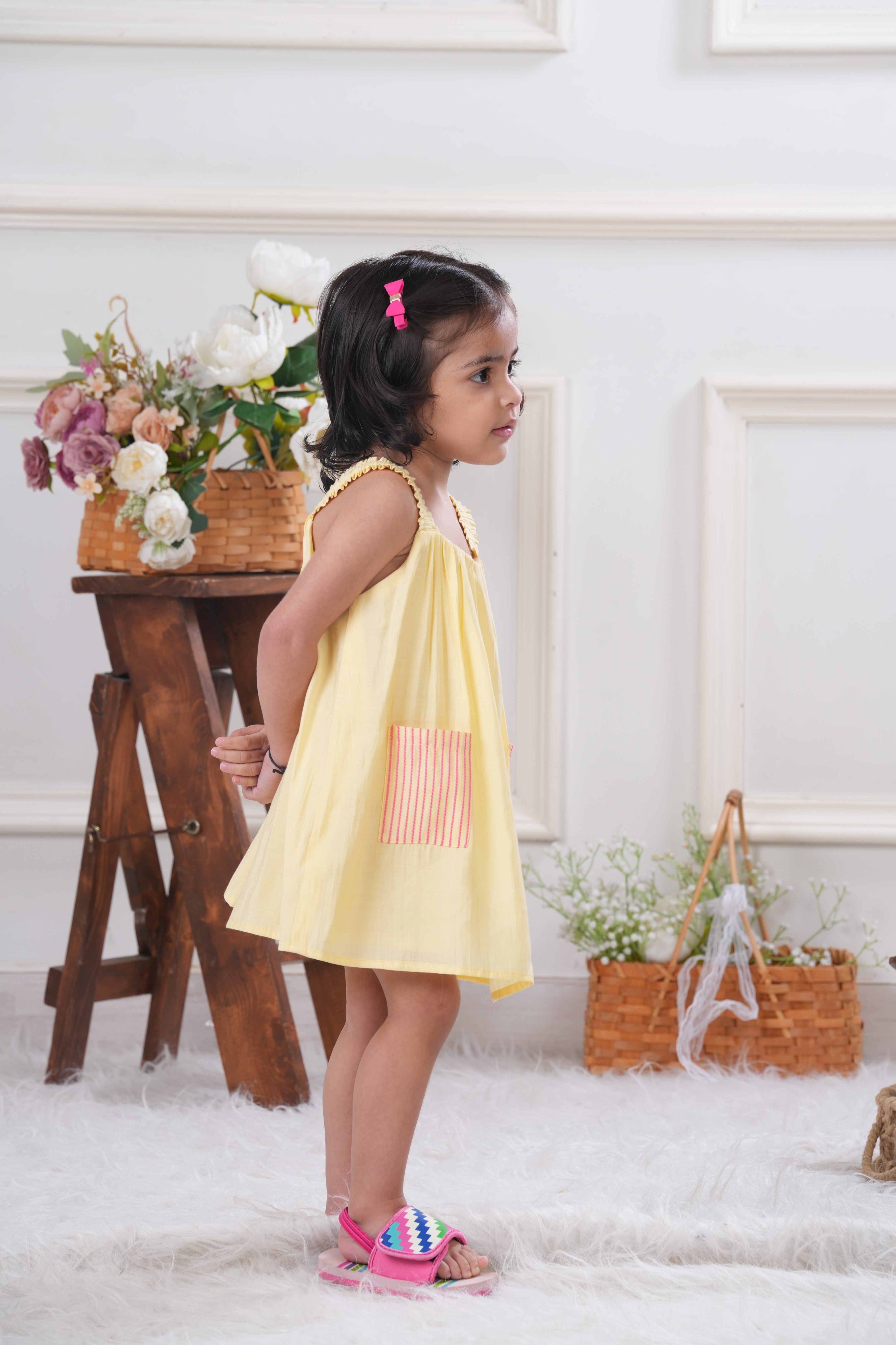 Yellow Patch Pocket Dress