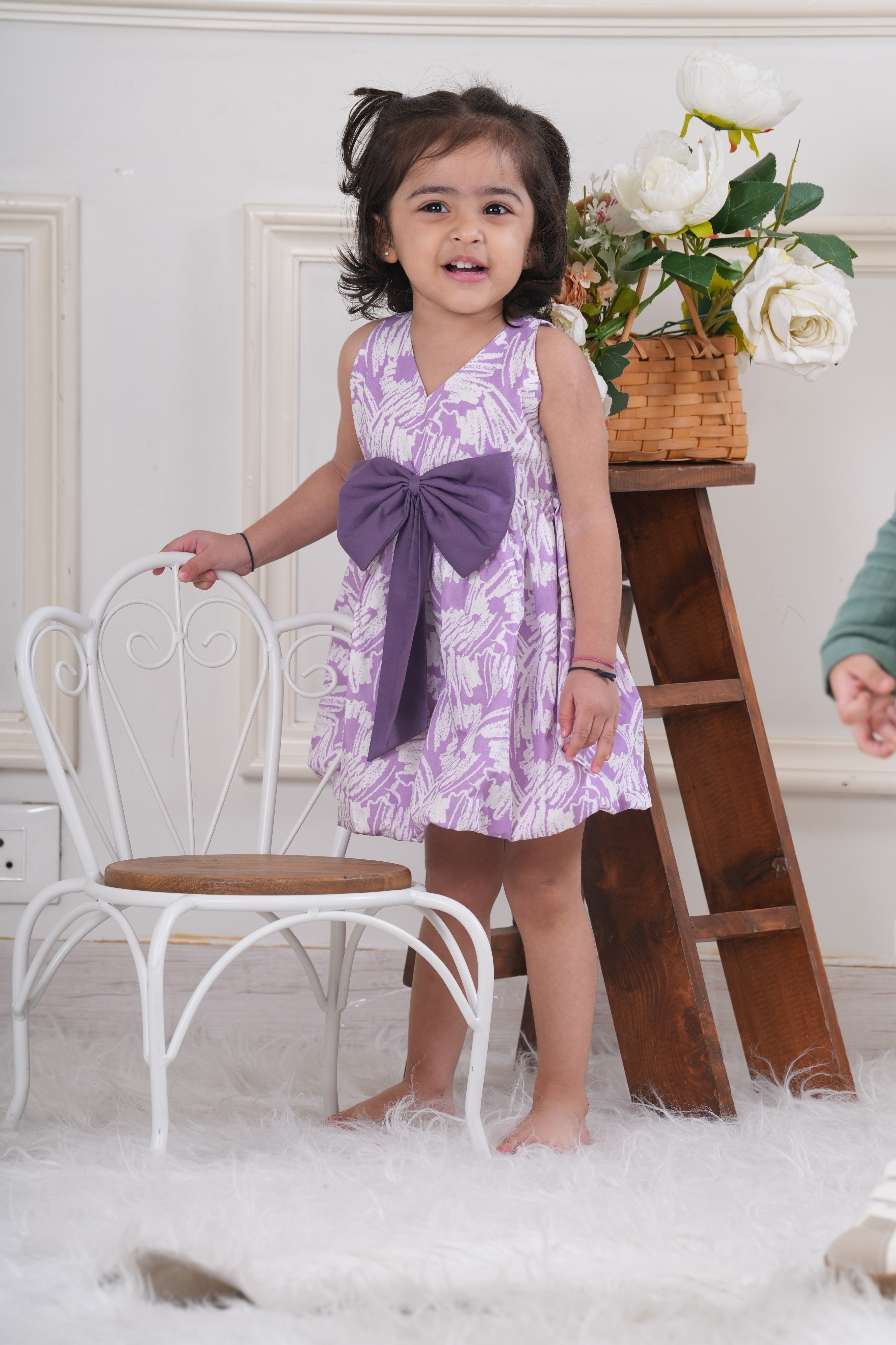 Purple Bubble-Bow Dress